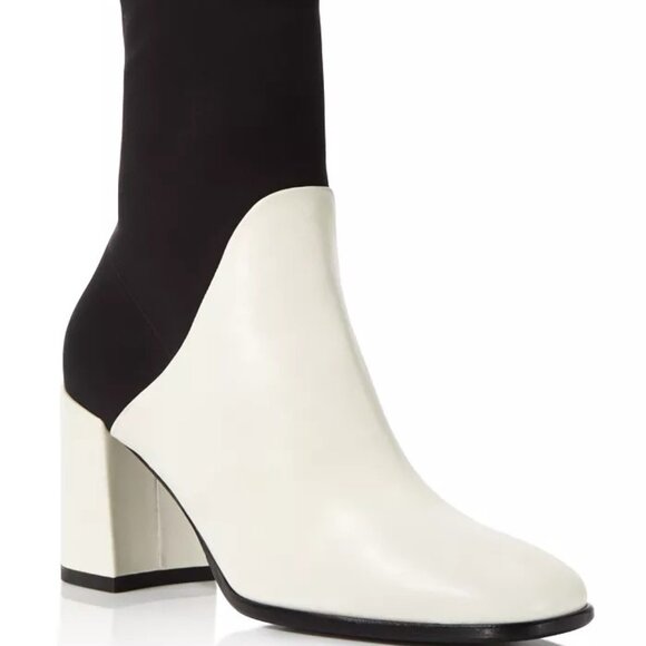 Via Spiga Devon Leather And Stretch Booties NIB Bloomingdales Exclusive - Picture 1 of 12